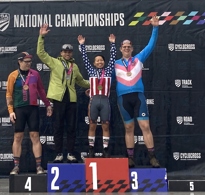 Sam on the 3rd step of the Podium at CX Nats